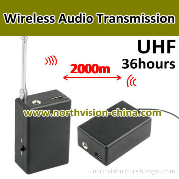UHF Band Wireless Audio Transmitter, Distance 2000meters, Work 35hours, Support Audio in (GM910)